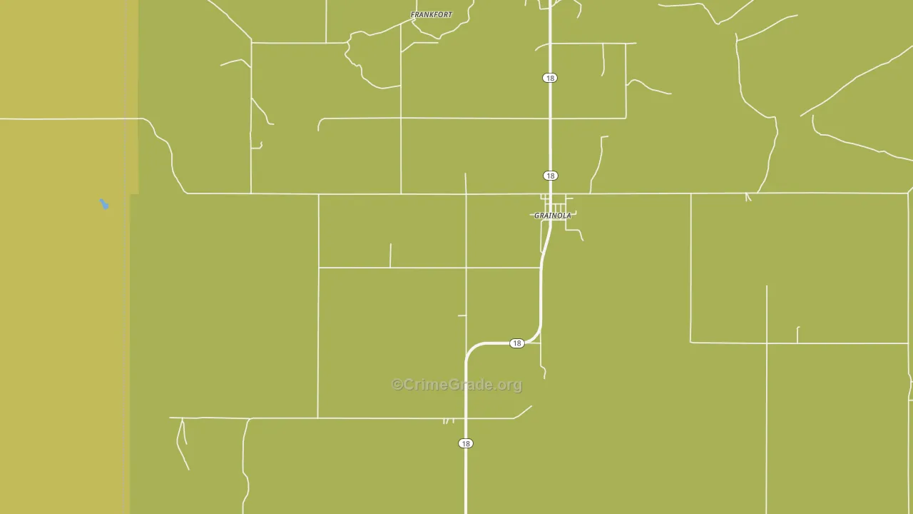 Grainola, OK Map of Theft Rates