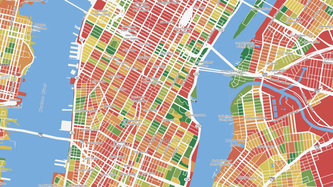 Gramercy, Manhattan, NY Map of Theft Rates