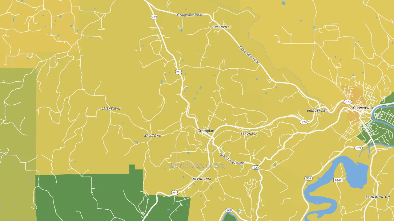 Grampian, PA Map of Theft Rates