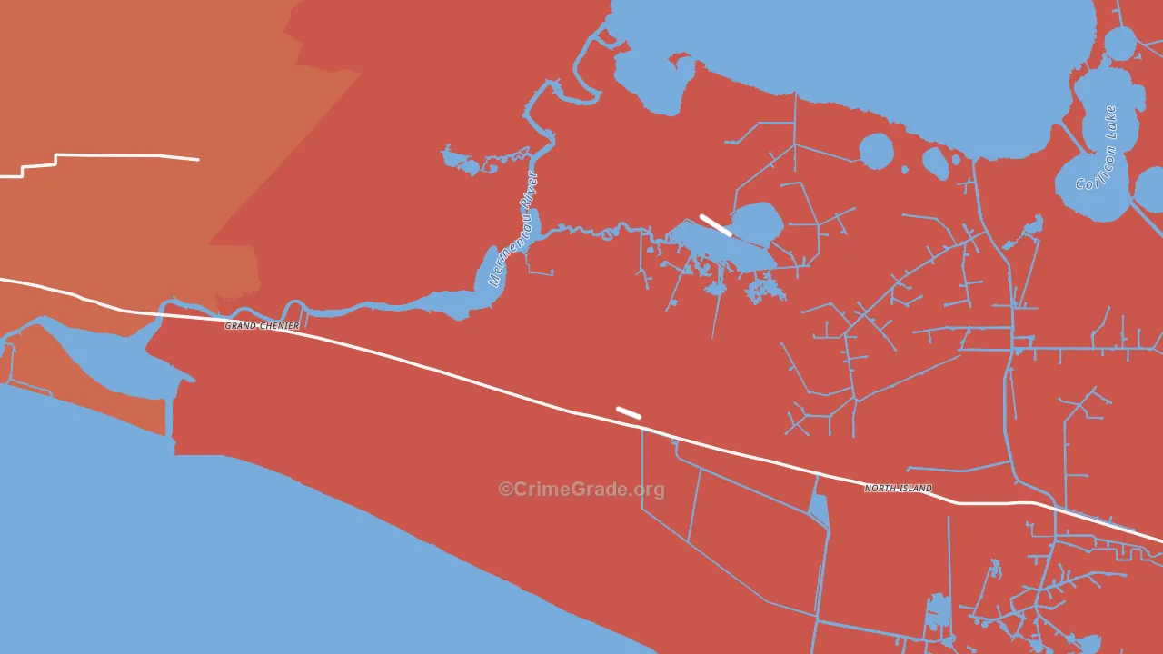 Grand Chenier, LA Map of Theft Rates