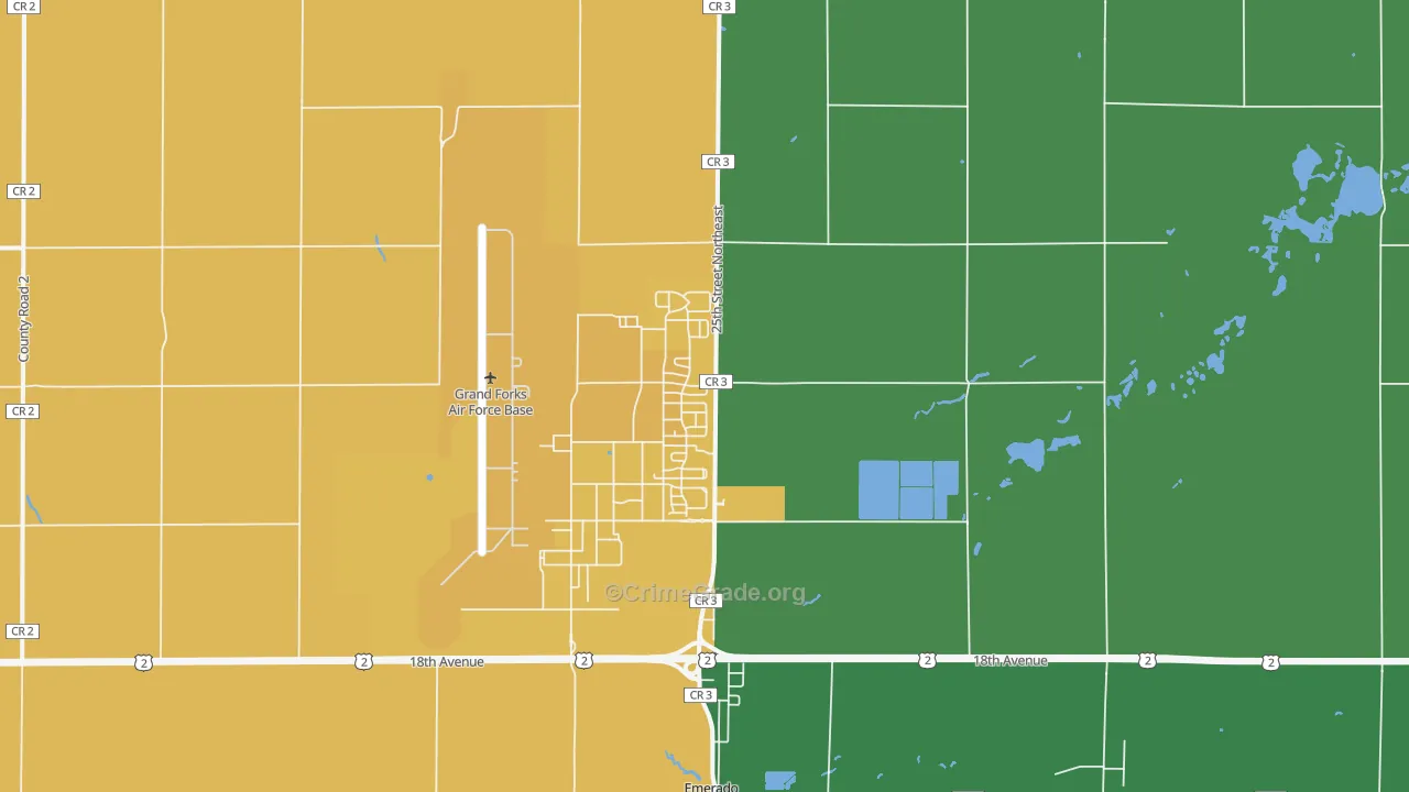 Grand Forks Afb, ND Map of Theft Rates