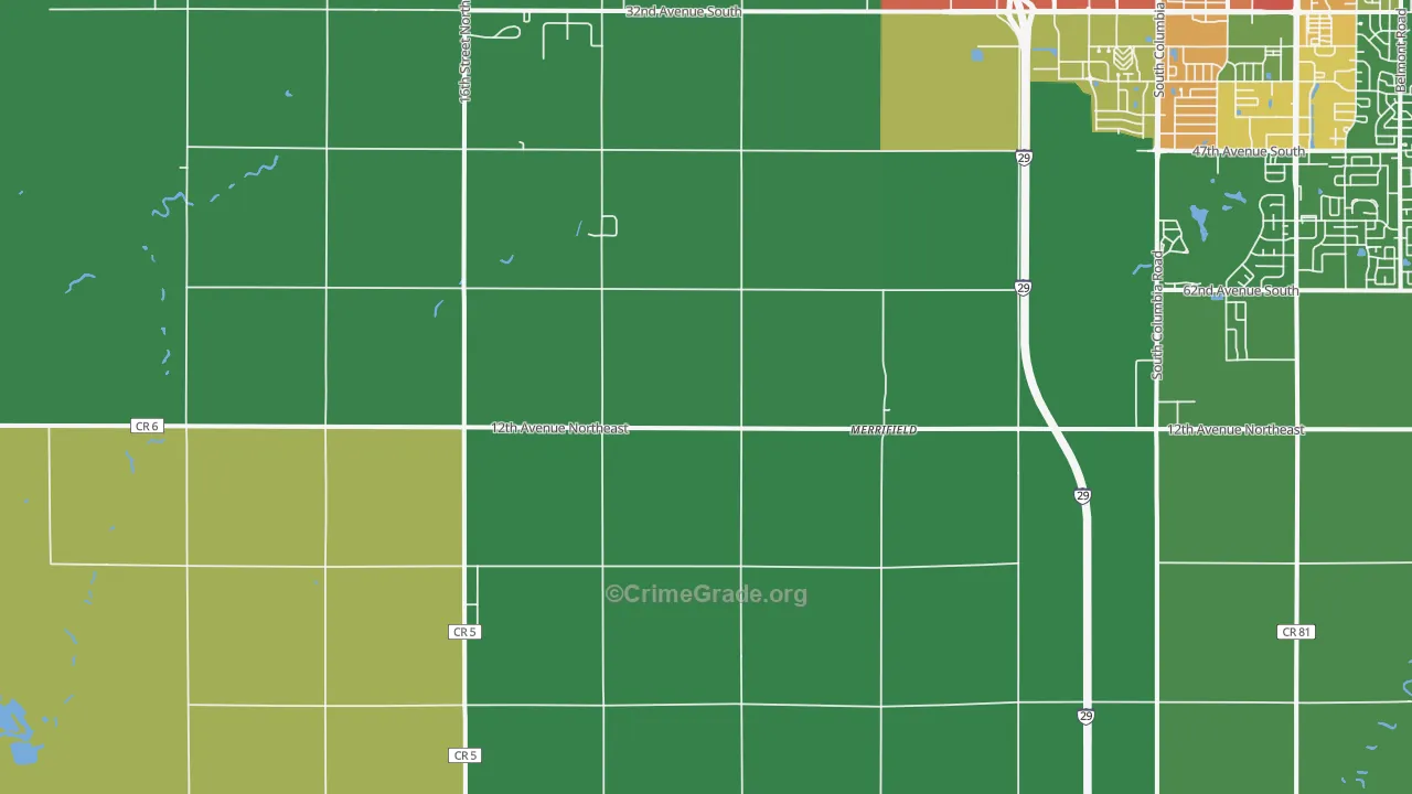 Grand Forks Air Force Base, ND Map of Theft Rates