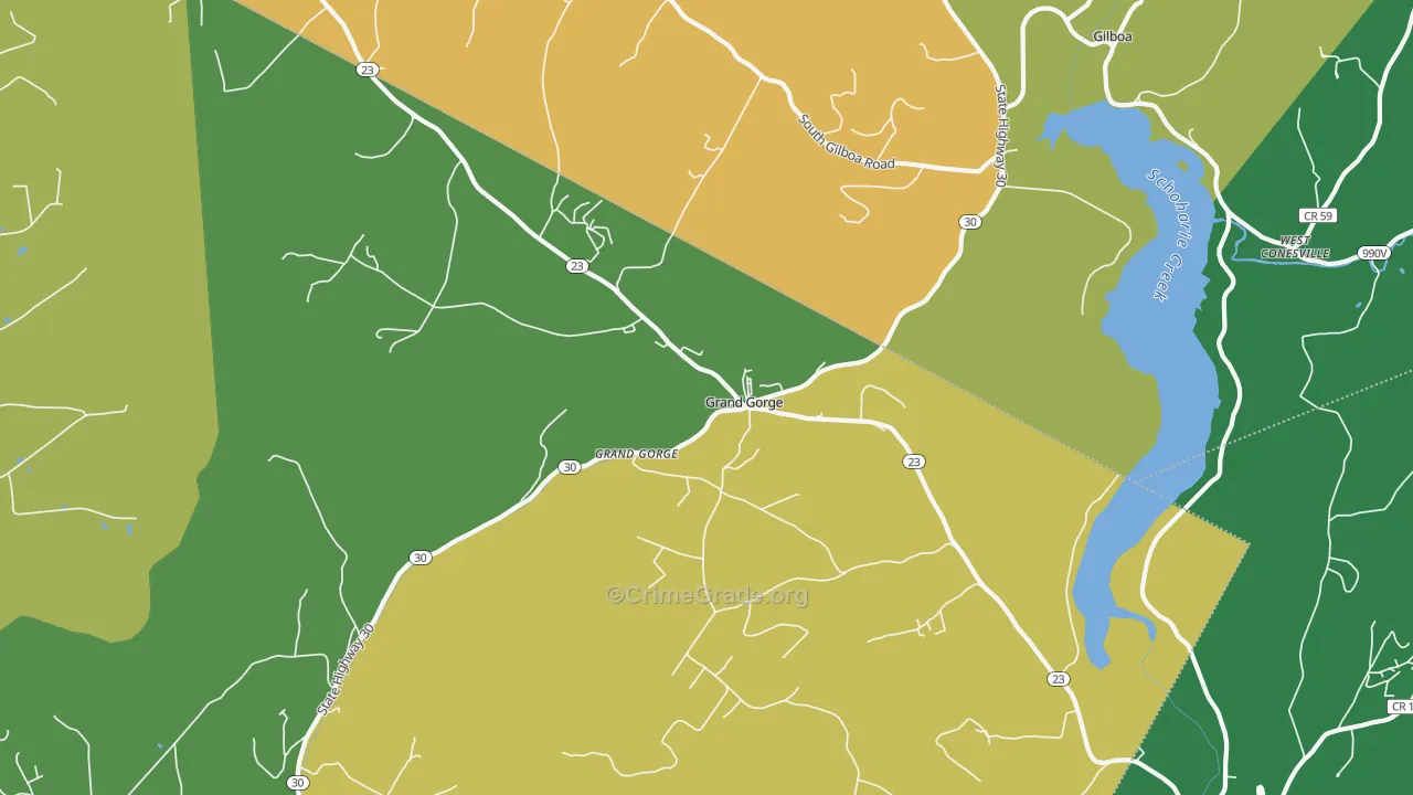 Grand Gorge, NY Map of Theft Rates