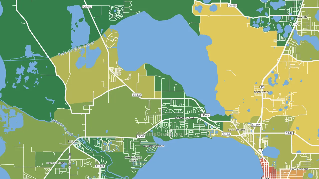 Grand Island, FL Map of Theft Rates