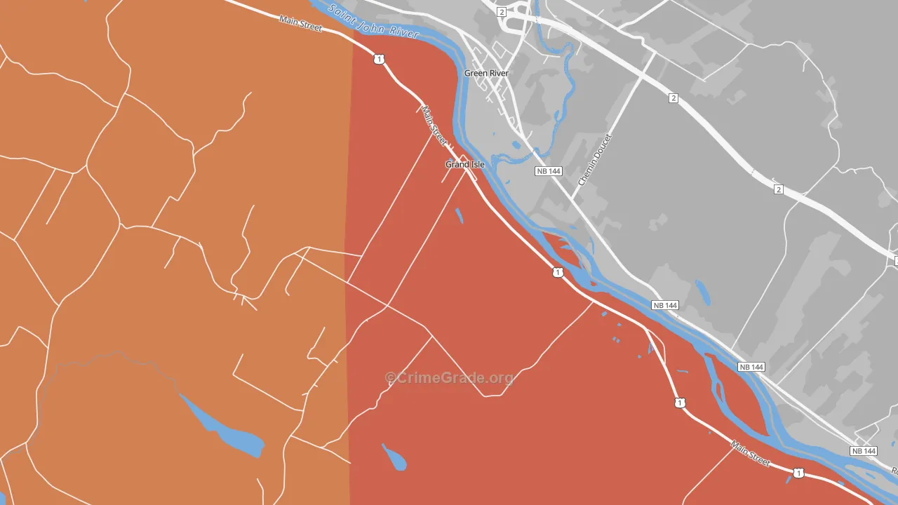 Grand Isle, ME Map of Theft Rates