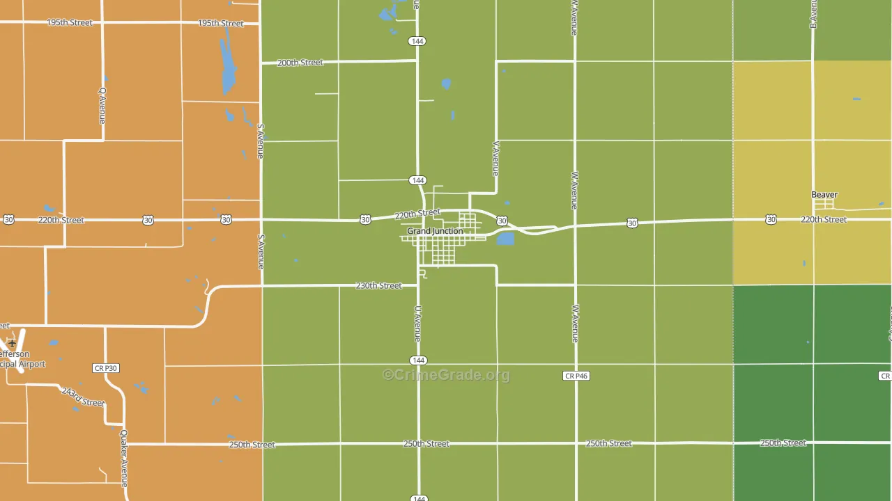 Grand Junction, IA Map of Theft Rates