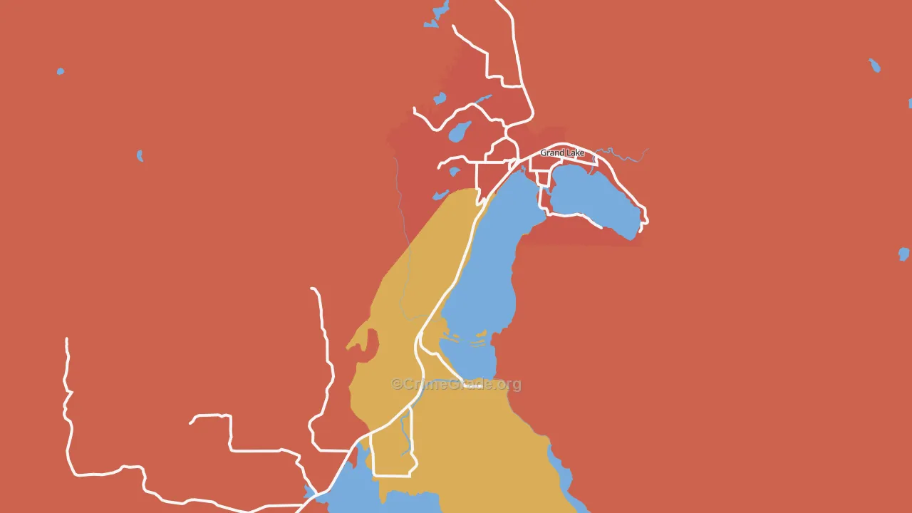 Grand Lake, CO Map of Theft Rates
