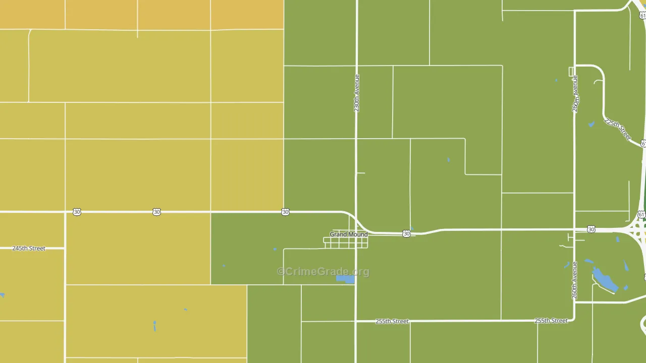 Grand Mound, IA Map of Theft Rates