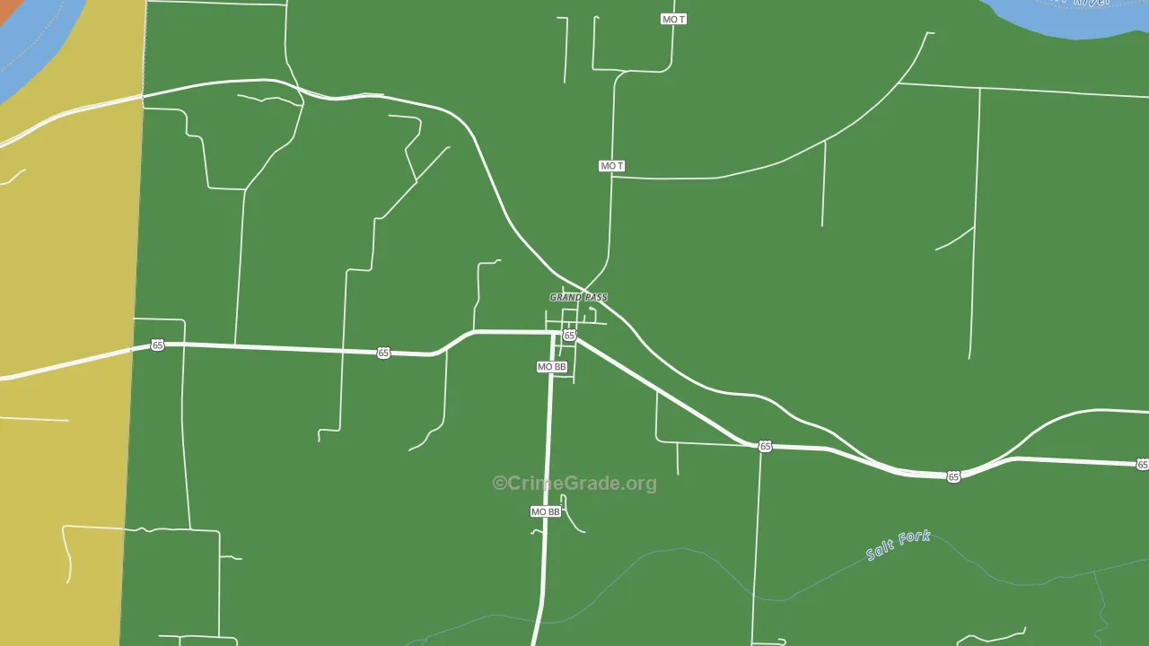 Grand Pass, MO Map of Theft Rates