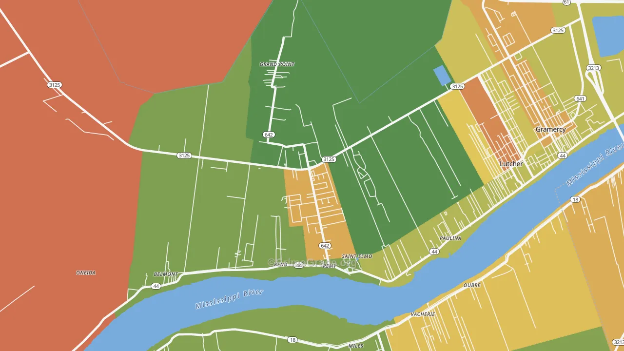 Grand Point, LA Map of Theft Rates