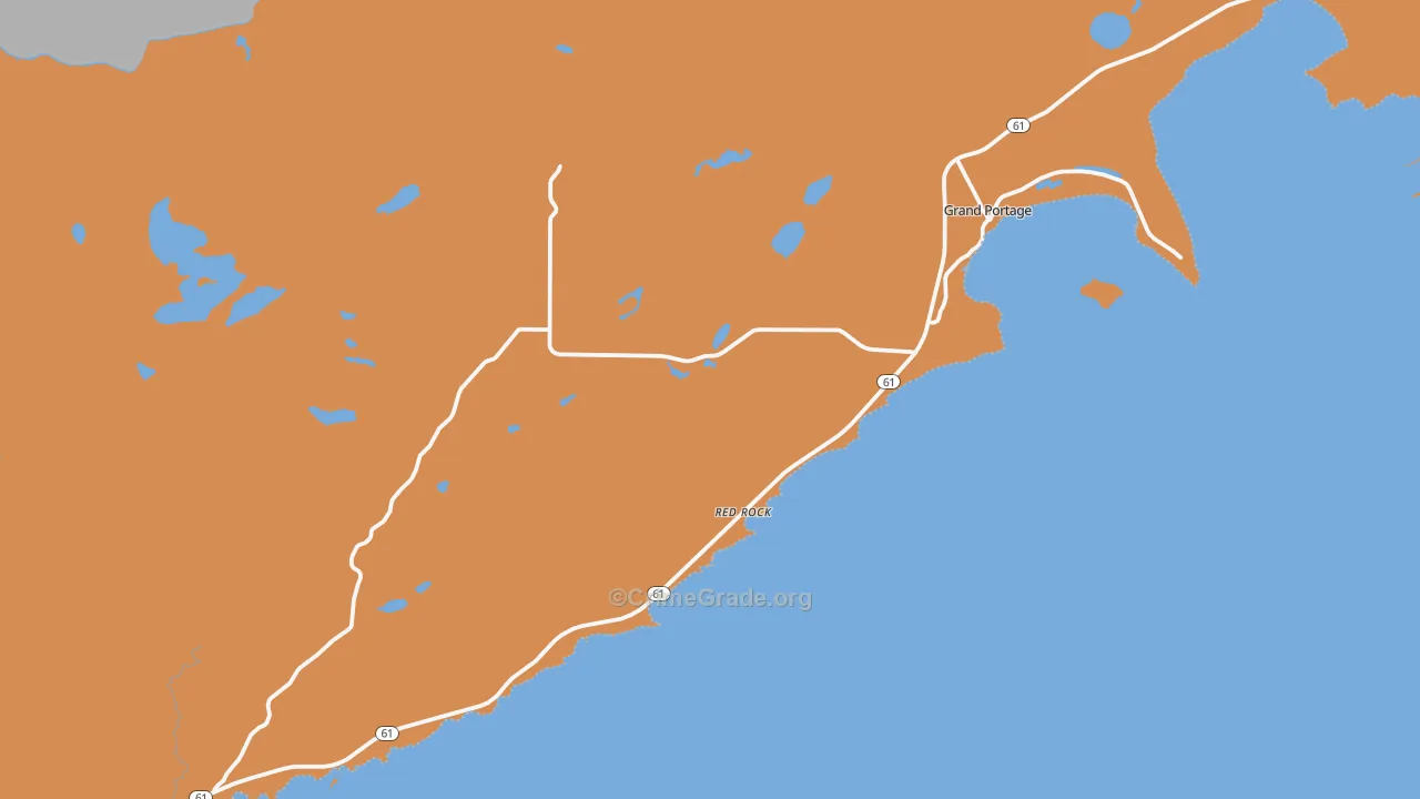 Grand Portage, MN Map of Theft Rates