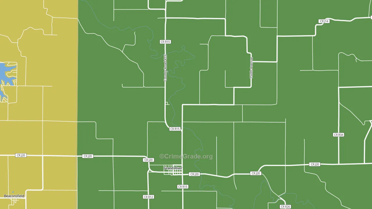 Grand River, IA Map of Theft Rates