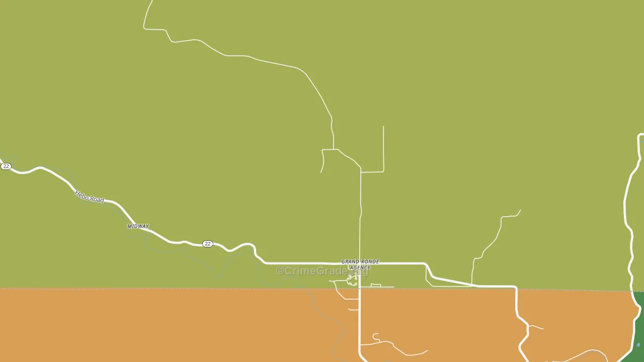 Grand Ronde Agency, OR Map of Theft Rates