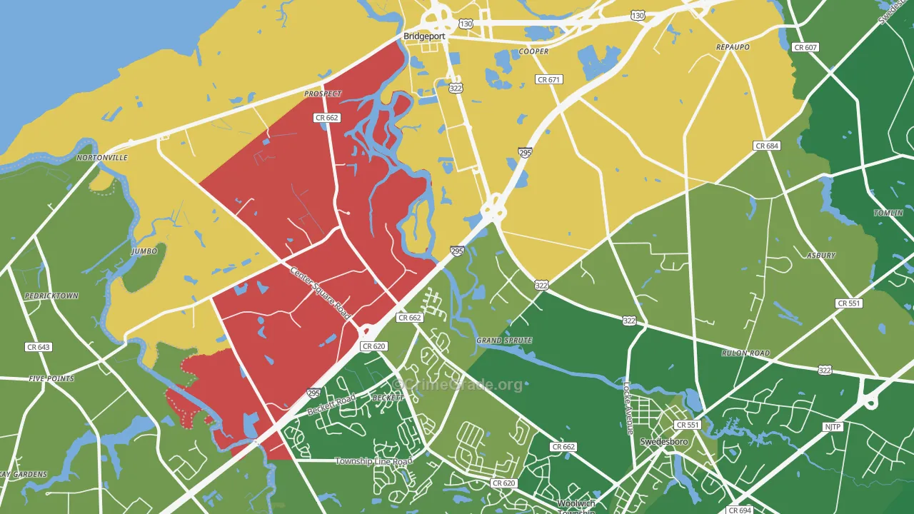Grand Sprute, NJ Map of Theft Rates