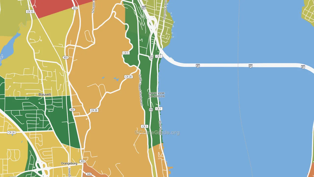 Grand View-on-Hudson, NY Map of Theft Rates
