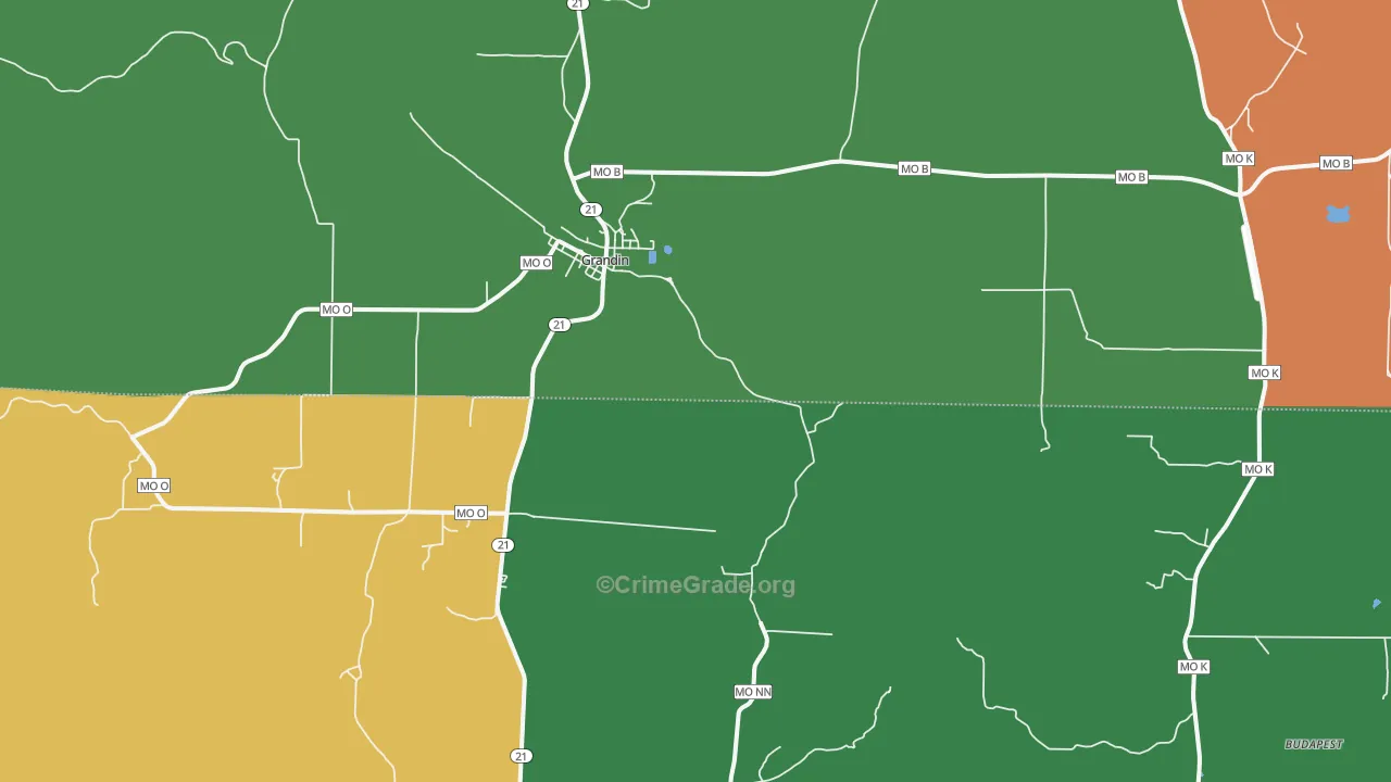 Grandin, MO Map of Theft Rates