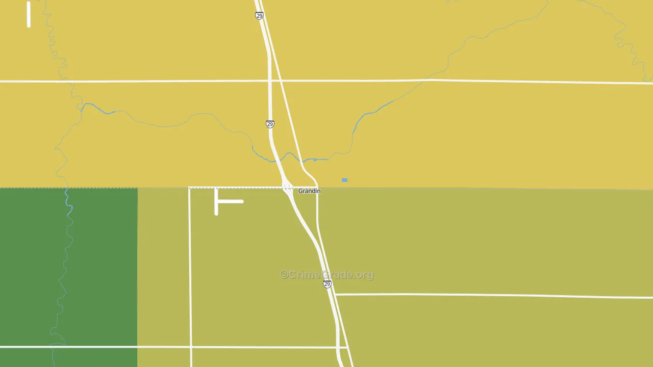Grandin, ND Map of Theft Rates