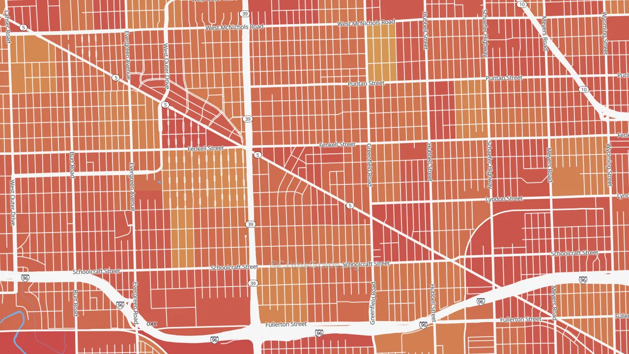Grandmont-Rosedale, Detroit, MI Map of Theft Rates