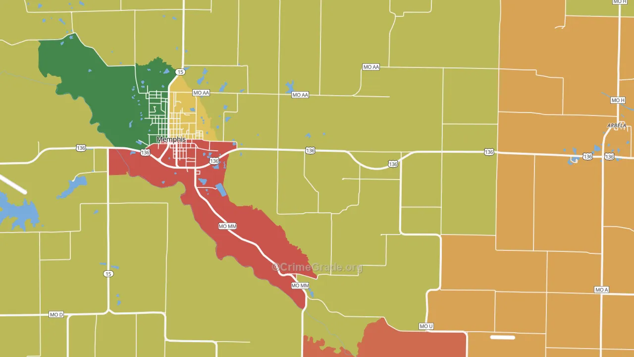 Granger, MO Map of Theft Rates
