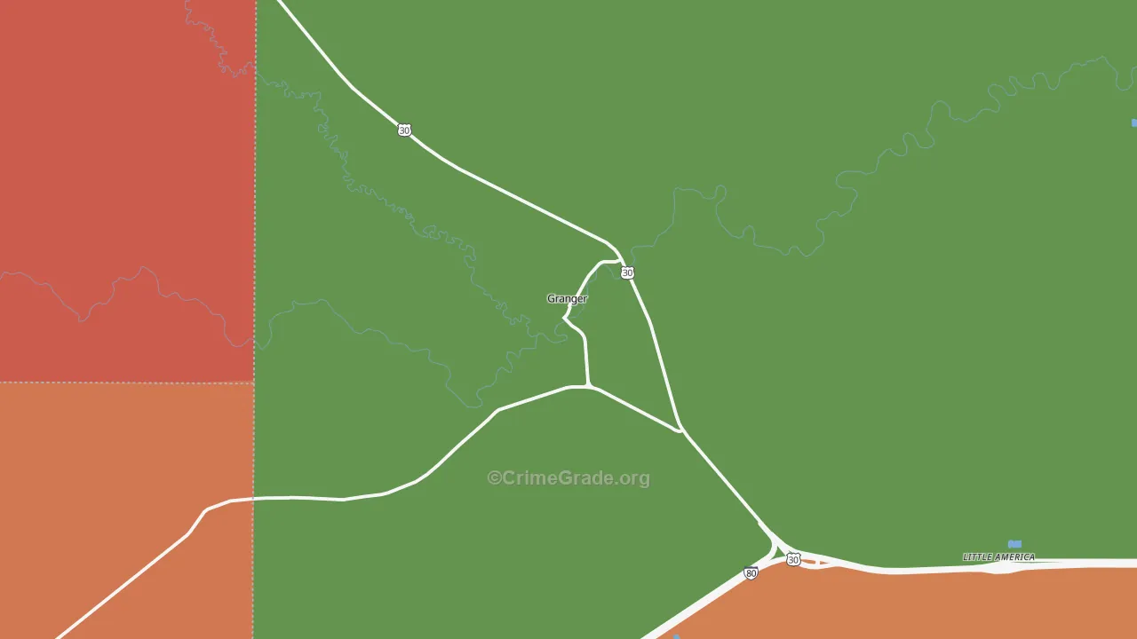 Granger, WY Map of Theft Rates