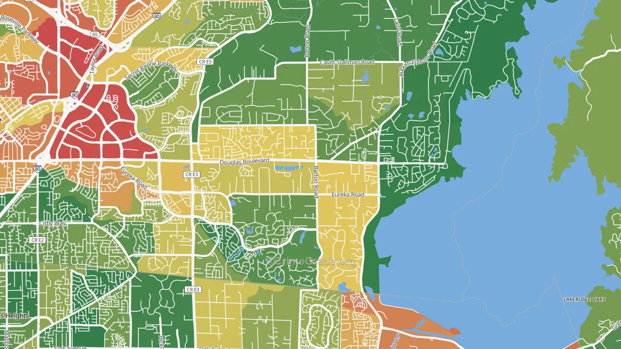 Granite Bay, CA Map of Theft Rates