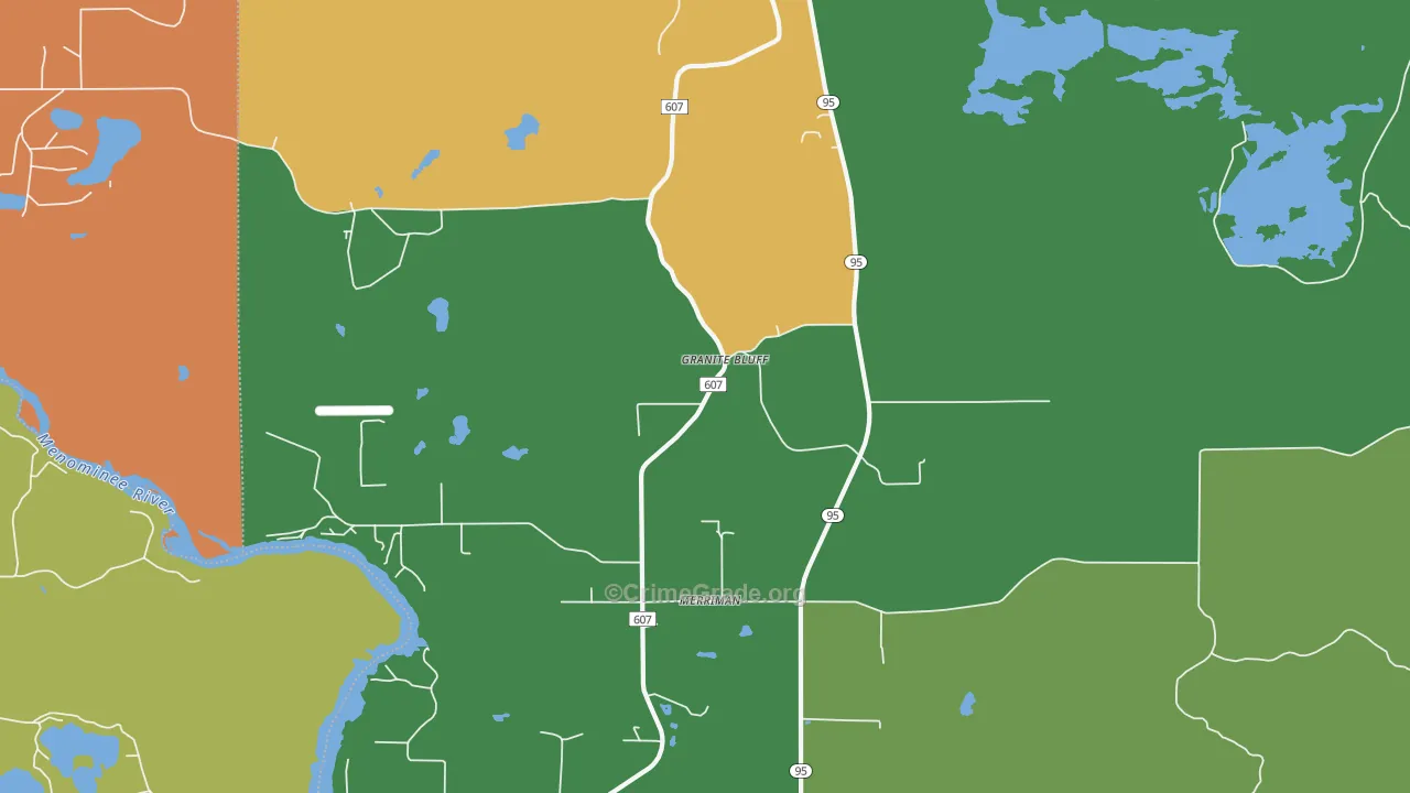 Granite Bluff, MI Map of Theft Rates