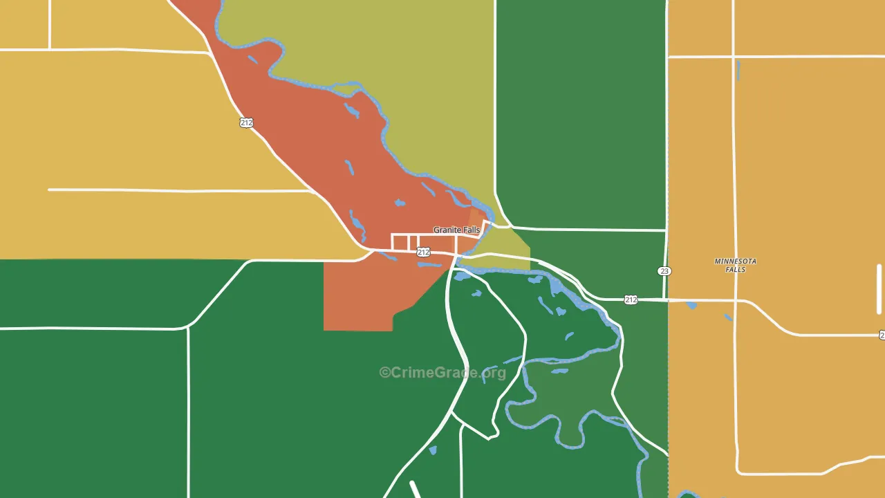 Granite Falls, MN Map of Theft Rates