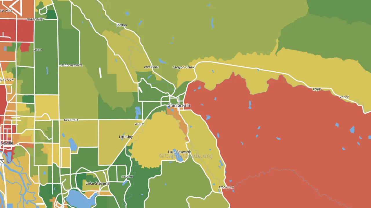 Granite Falls, WA Map of Theft Rates