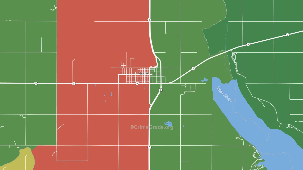 Granite, OK Map of Theft Rates