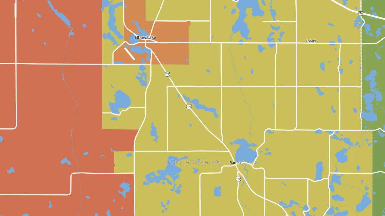 Grant County, MN Map of Theft Rates