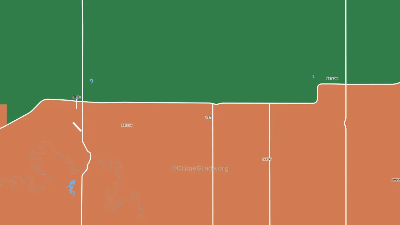 Grant County, ND Map of Theft Rates
