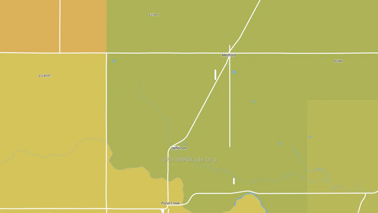 Grant County, OK Map of Theft Rates