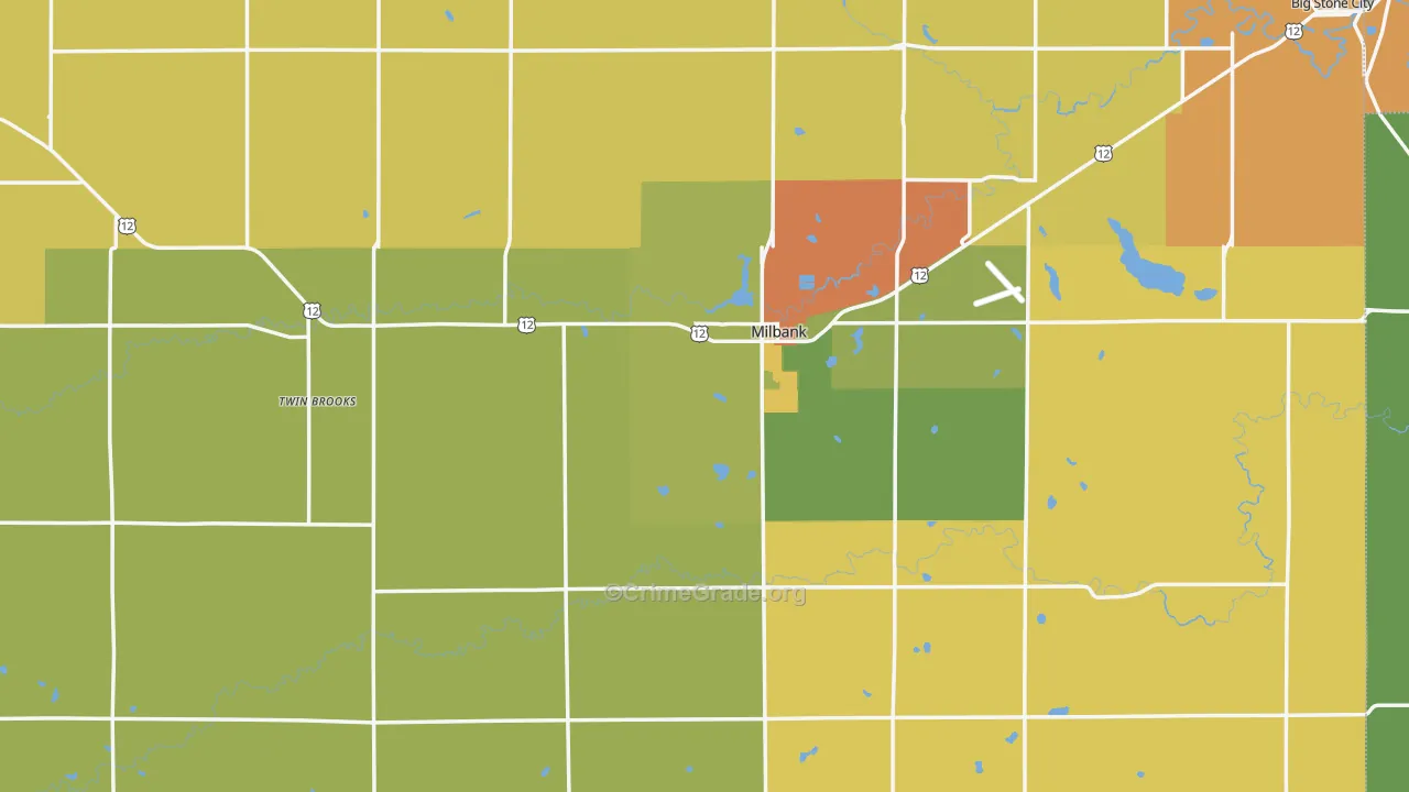 Grant County, SD Map of Theft Rates