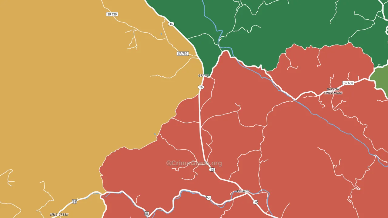Grant, VA Map of Theft Rates