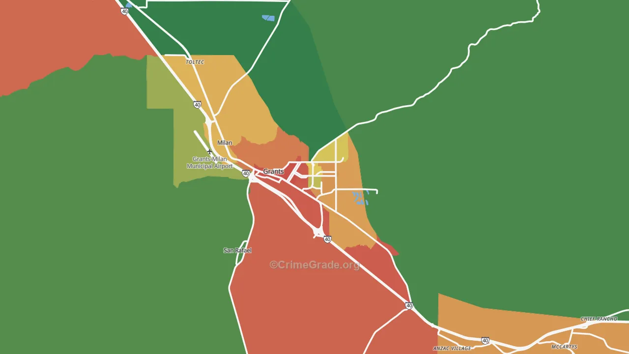 Grants, NM Map of Theft Rates