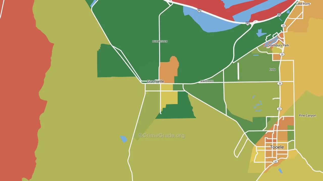 Grantsville, UT Map of Theft Rates