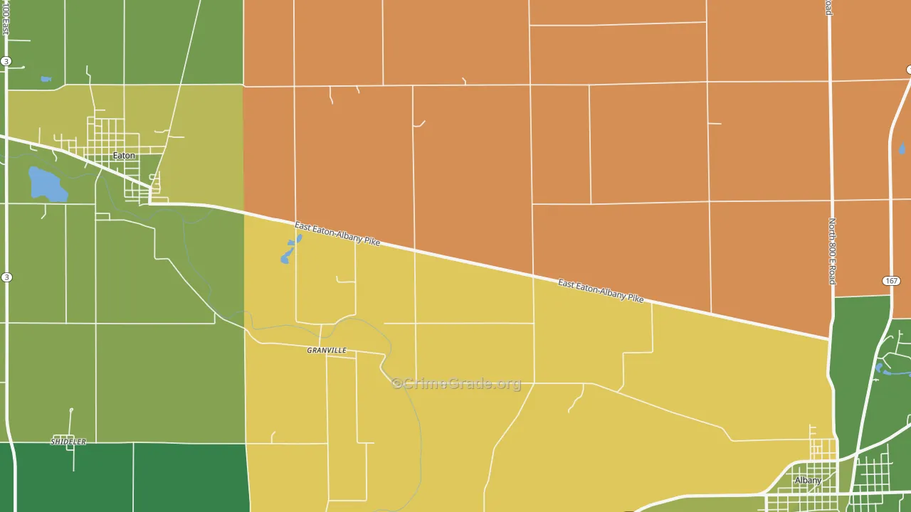 Granville, IN Map of Theft Rates