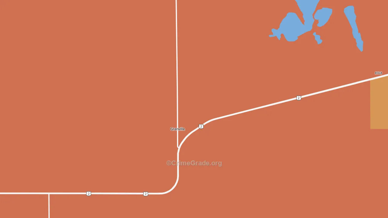 Granville, ND Map of Theft Rates