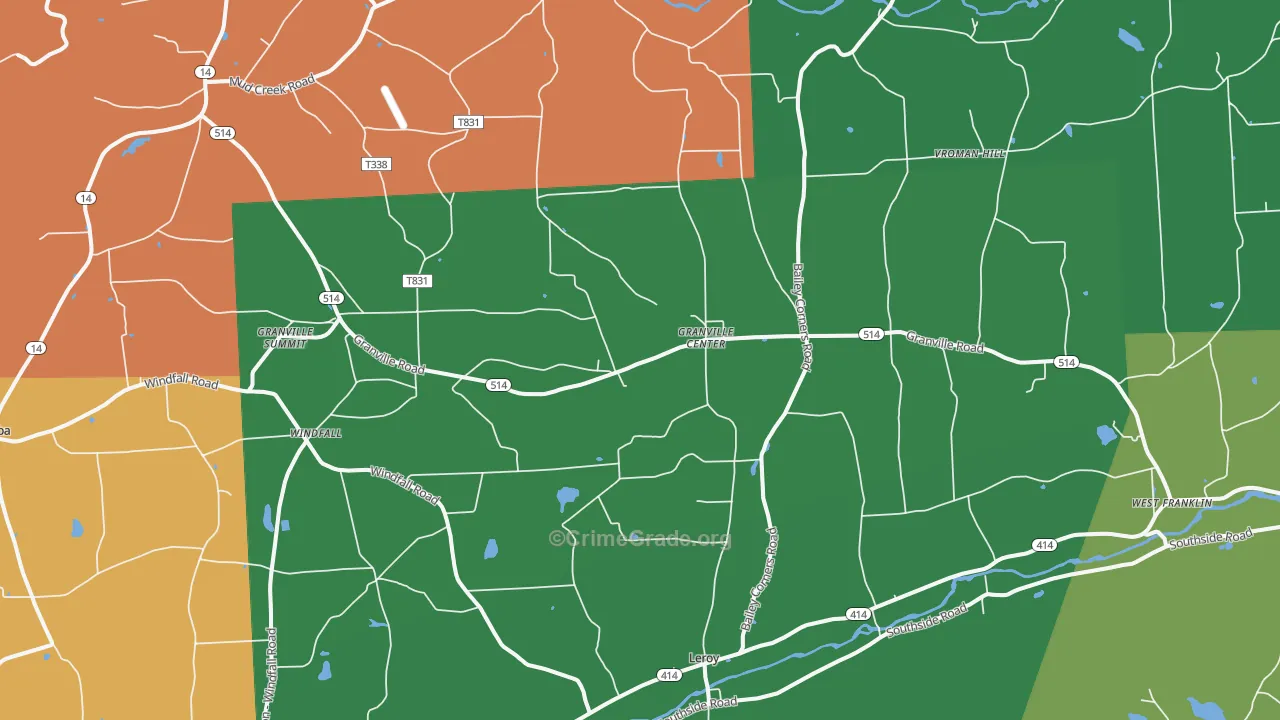 Granville Summit, PA Map of Theft Rates