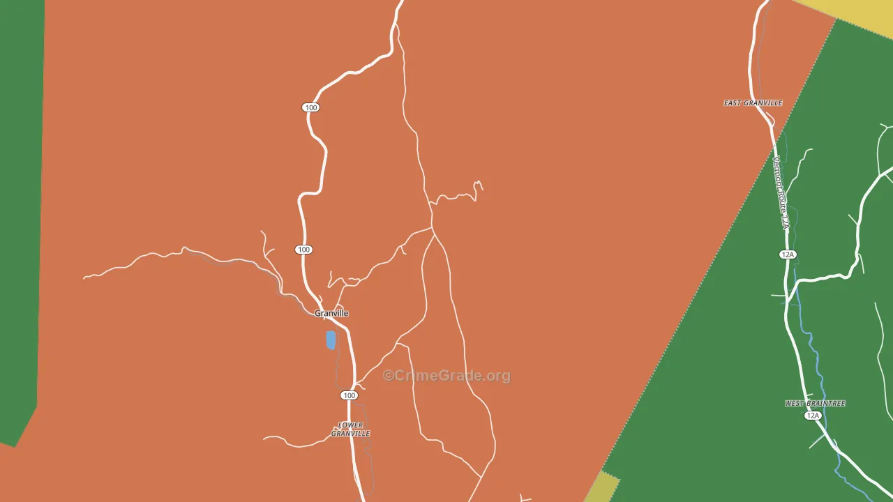 Granville, VT Map of Theft Rates