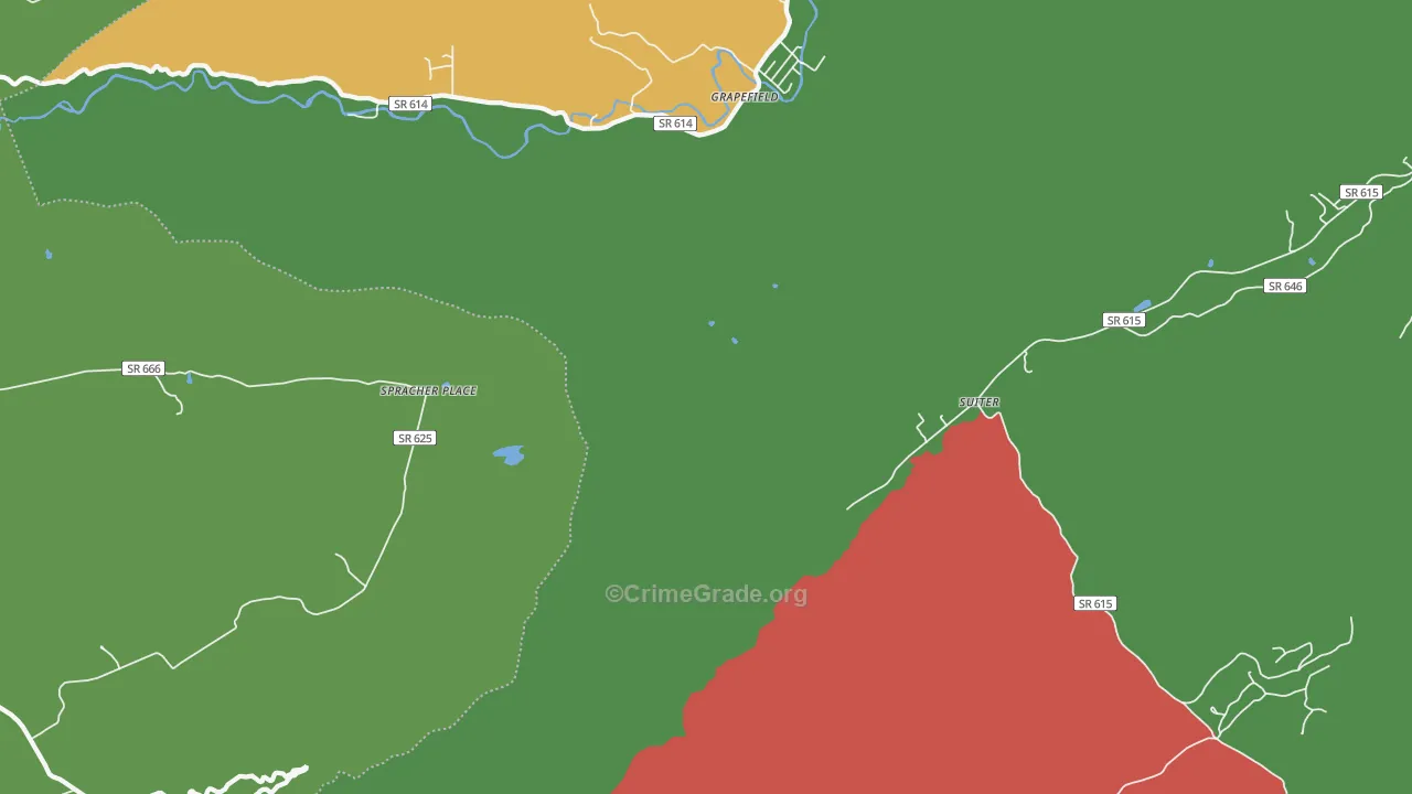 Grapefield, VA Map of Theft Rates