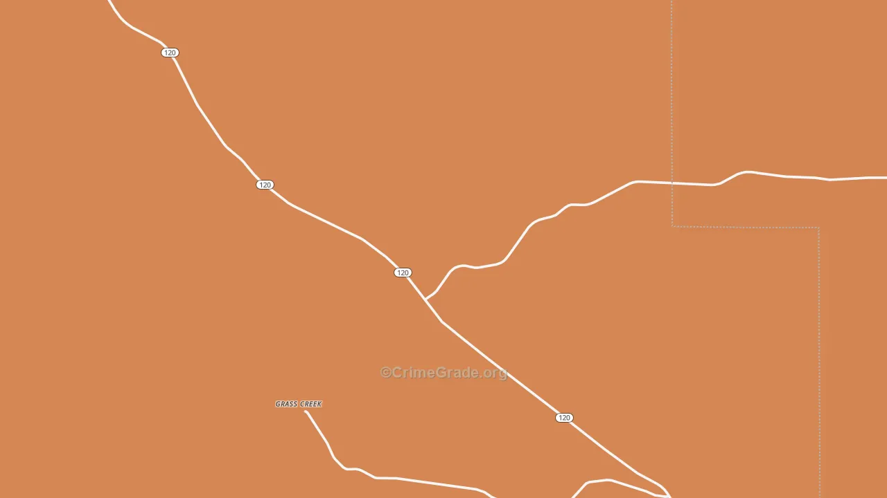 Grass Creek, WY Map of Theft Rates