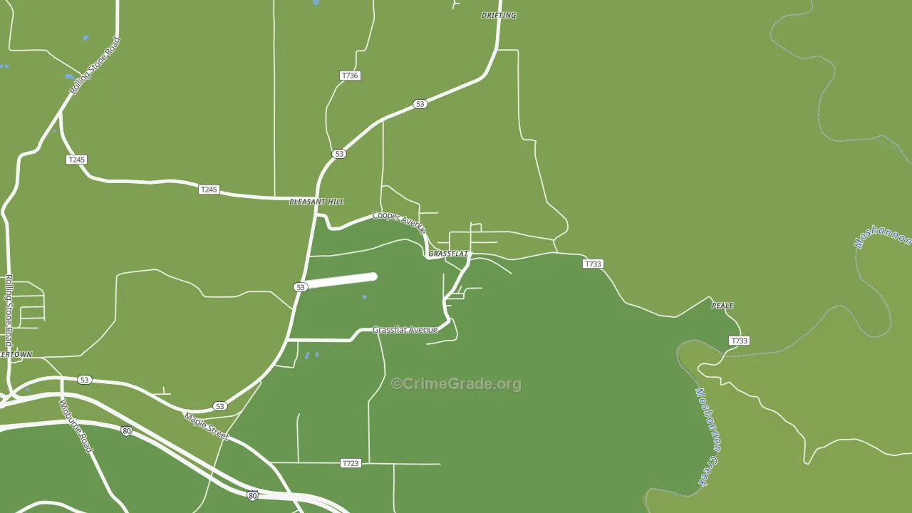 Grassflat, PA Map of Theft Rates