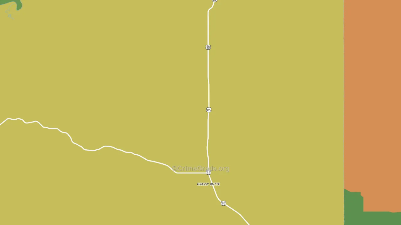 Grassy Butte, ND Map of Theft Rates