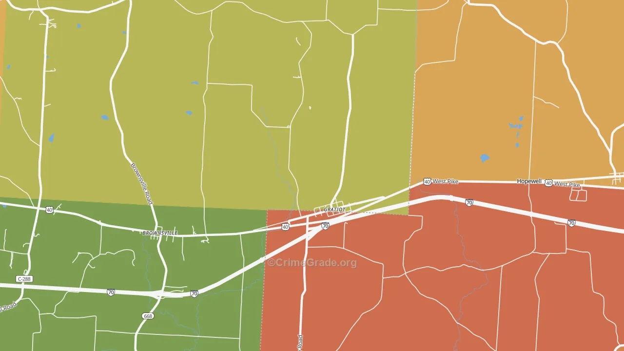 Gratiot, OH Map of Theft Rates