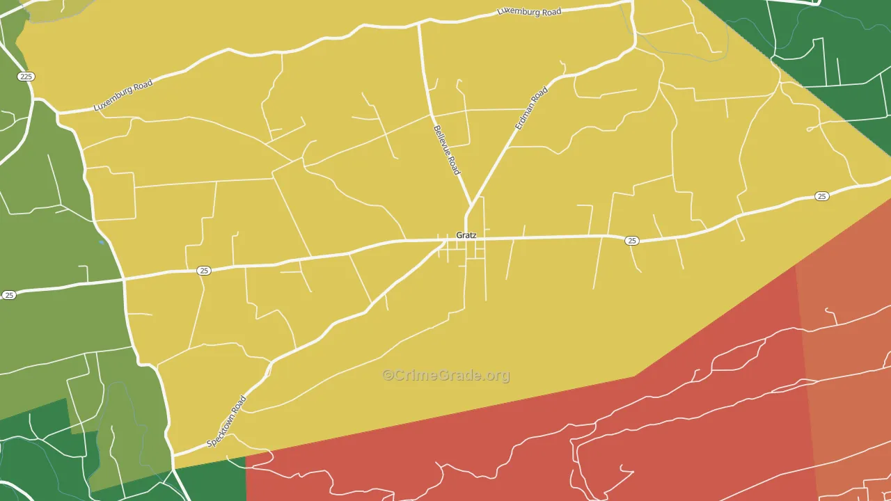 Gratz, PA Map of Theft Rates