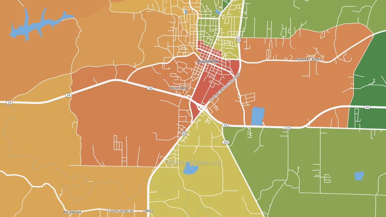Gravel Hill, AL Map of Theft Rates