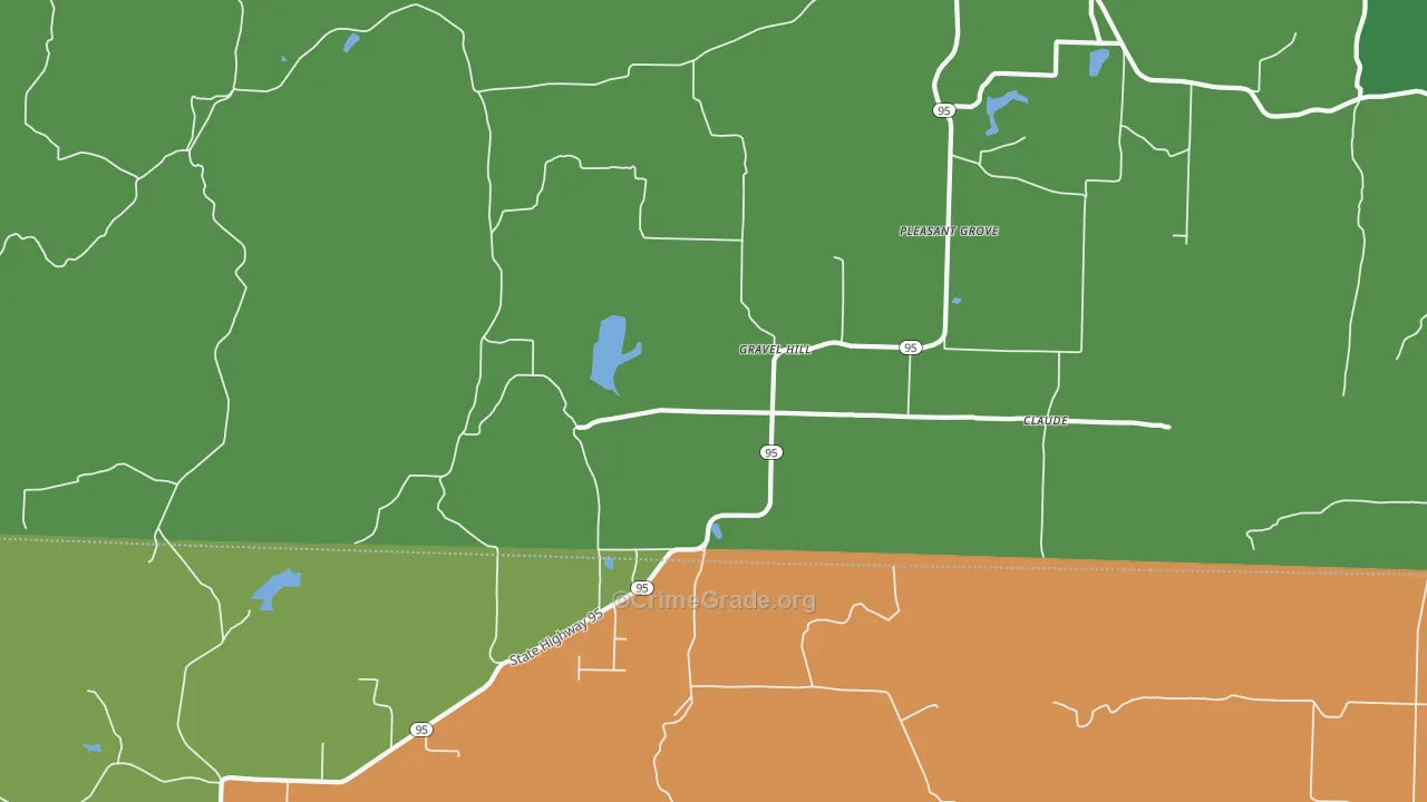 Gravel Hill, AR Map of Theft Rates