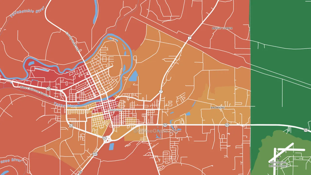 Gravel Hill, MS Map of Theft Rates