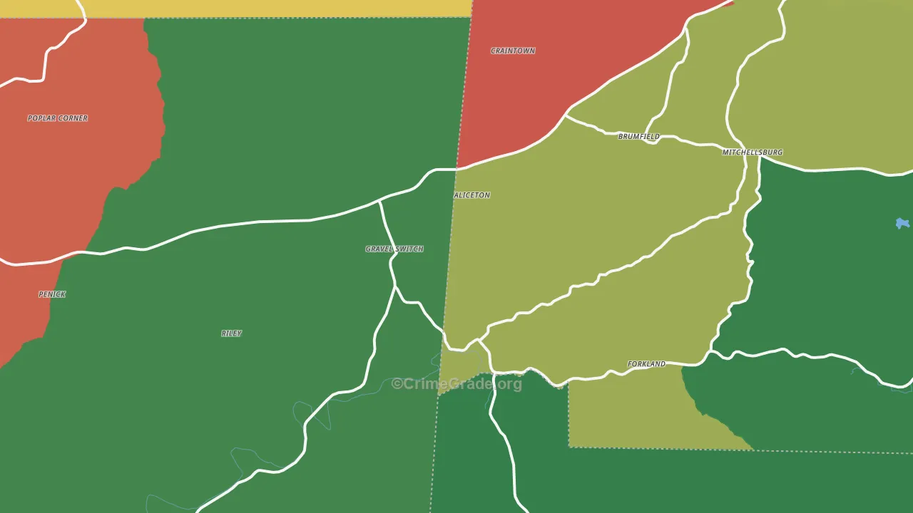Gravel Switch, KY Map of Theft Rates